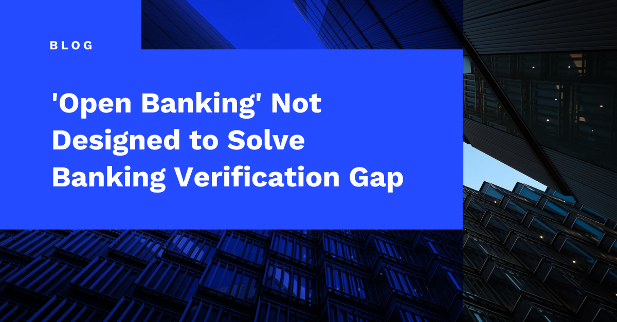 Account verification with open banking