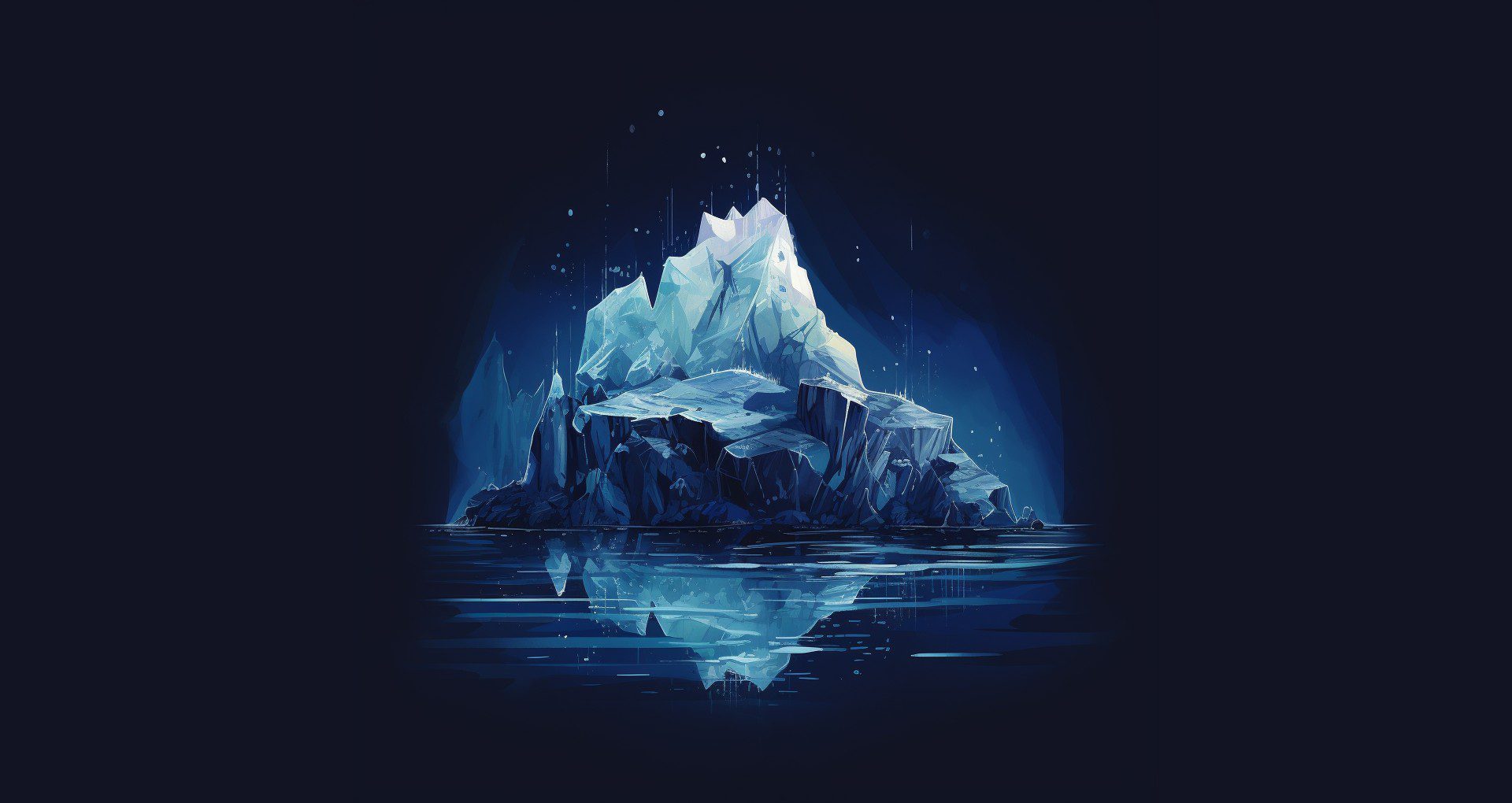 Eftsure iceberg image in dark blue colours