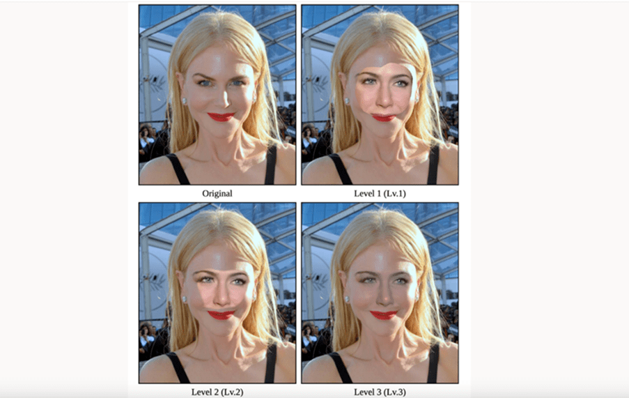 Evolution of a deepfake using Nicole Kidman