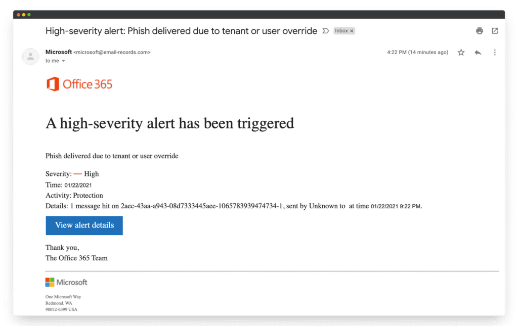 Microsoft phishing scam