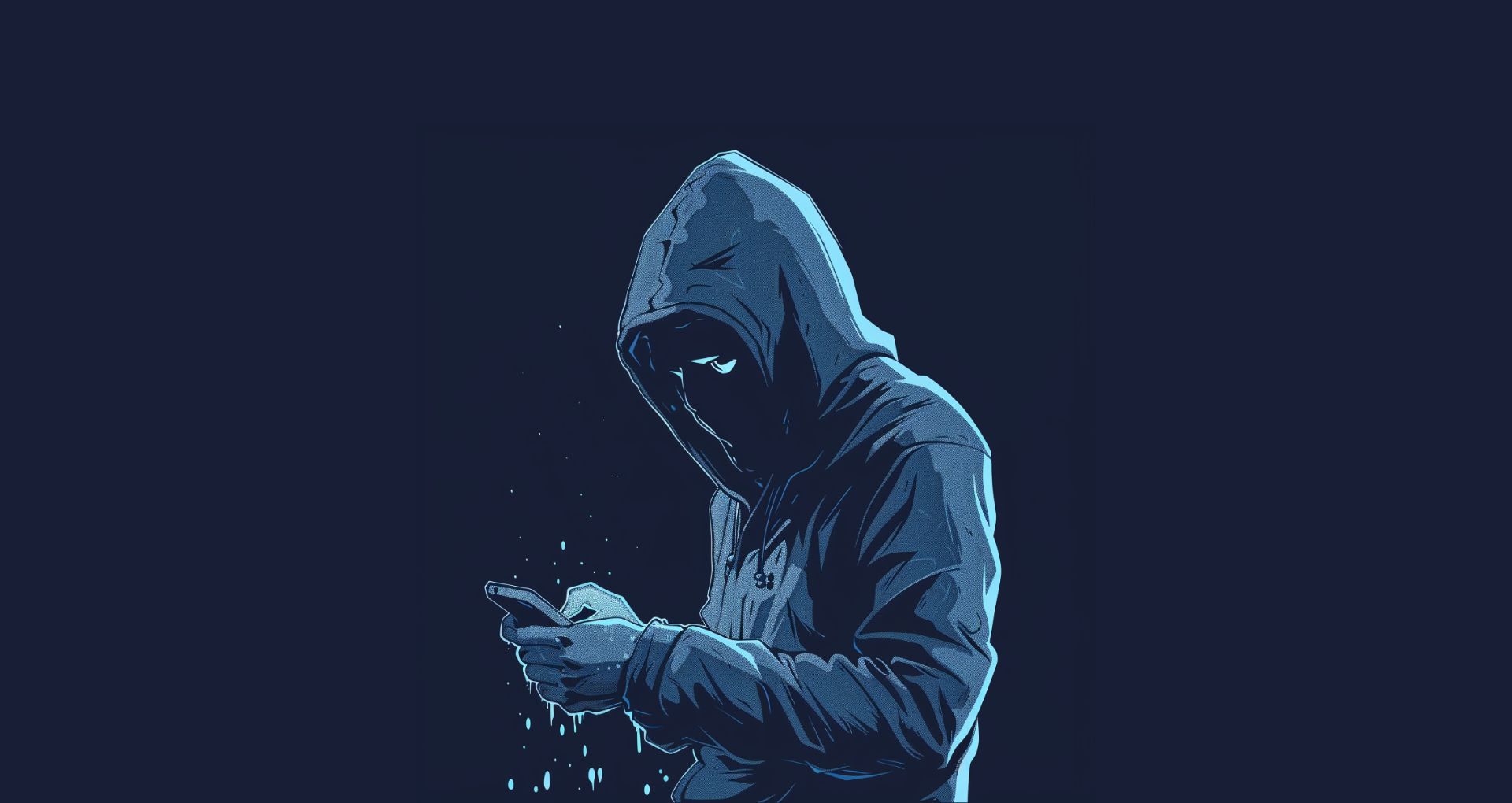 Person in hoodie hacking an iphone